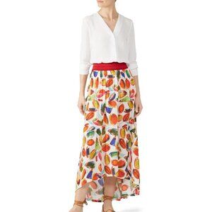 Aldomartins Fruit Printed High Low Skirt